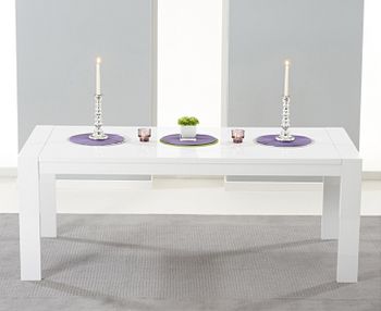 Ex-display Venice 200cm White High Gloss Extending Dining Table