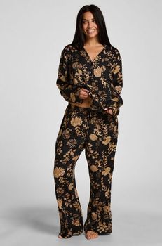 Hunkemöller Pantalón de Pijama Woven Print Negro