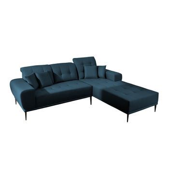 Sofá Rinconero Providence 153, Azul, Función De Descanso, Caja De Ropa De Cama