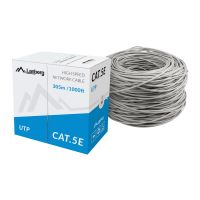 lanberg bobina cable de red rj45 cat5e utp rigido cca trenzado 305m gris