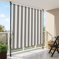 cortina enrollable - uso exterior - poliester y aluminio - antracita y blanco 100x270cm