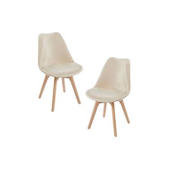 Pack 2 Sillas Synk Terciopelo De Terciopelo 83*49*44 Cm - Beige