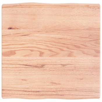 Tablero Mesa Madera Tratada Borde Natural Marrón 60x60x(2-4) Cm Vidaxl