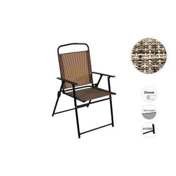 Silla Camping Aluminio 53x58x90cm Color Marrón Claro