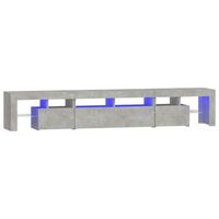 mueble de tv con luces led gris hormigon 230x365x40 cm vidaxl