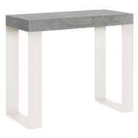 consola extensible 90x40196 cm tecno small nogal estructura blanca