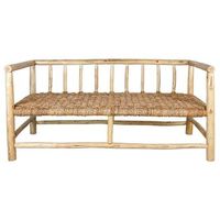 banco de madera y fibra natural valentino 160x75x75