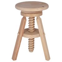 taburete de madera marron natural 29x29x64 cm