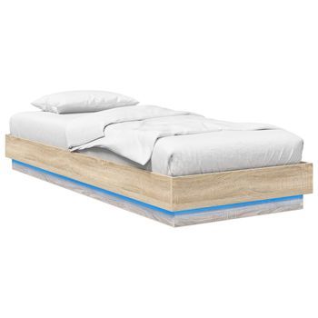 Estructura De Cama Con Led Roble Sonoma 80 X 200 Cm Vidaxl
