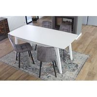 pack 4 sillas comedor de tela color gris altea con patas de metal gris x 4 unidades