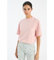 rotate para mujer 1124451011 camiseta oversize rosa s casual manga corta algodon organico sostenible