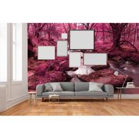 fotomural vinilo bosque rosa 400 x 300 cm