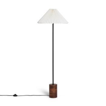 Lámpara De Pie Madera Leonessa  Iluzzia Blanco Roto