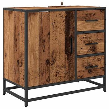 Mueble De Cuarto De Baño Madera Envejecida 65 X 33 X 60 Cm