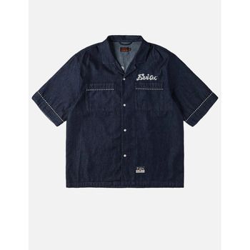 Evisu Camisa manga corta 2ESHTM6SS1028 HT DENIM SS SHIRT W LOGO E-INDR RINSE INDIGO para hombre