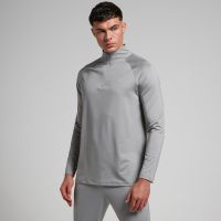 camiseta de entrenamiento con cremallera de 14 para hombre de mp - gris tormenta - xs