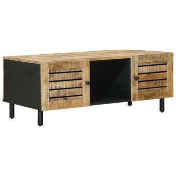 Mesa De Café Natural 100 X 54 X 40 Cm Madera De Mango Maciza Vidaxl