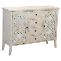 aparador de madera con cristal blanco 110x37x84