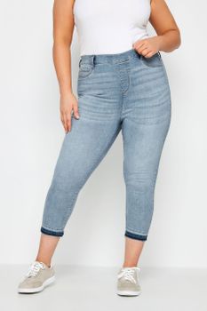 Yours Jeggings Capri Azul Claro Con Bajo Remangado Grace, Mujer Curvy Y Tallas Grandes, Yours For Good