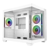 caja pc cooler master elite 481 wood mini tower blanco vidrio templado rgb