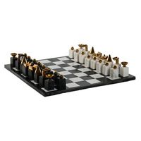 juego granito acero 435x435x2 ajedrez dorado