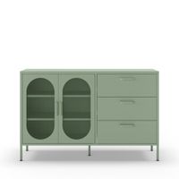 aparador de 2 puertas de metal l140cm - menta verde