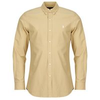 polo ralph lauren camisa manga larga camisa ajustada slim fit en popelin liso para hombre