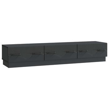 Mueble De Tv Negro 147 X 34,5 X 27 Cm Madera De Ingeniería Vidaxl