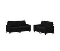 vidaxl juego de sofas con cojines 2 piezas terciopelo negro