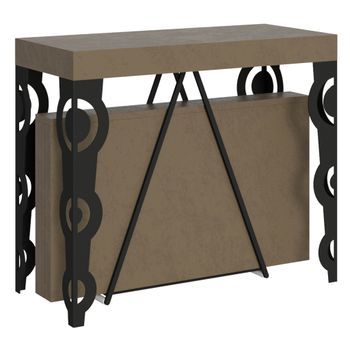 Consola Extensible 90x40/196 Cm Aceres Small Gris Paloma Estructura Antracita