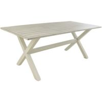 mesa de exterior de aluminio color blanco tablero en color blanco cepillado medidas 90x190x75 cm  mesa de comedor de jardin mobiliario de patio mesa para terraza