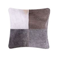 cojin de piel de vaca algodon gris 45 x 45 cm patchwork nelland