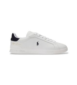 Polo Ralph Lauren para hombre. 809P10044002 Zapatillas de Piel Heritage Court II blanco (42), Plano, Cordones, Casual