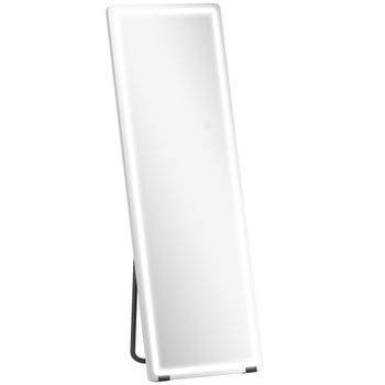 HOMCOM Espejo de Pie Cuerpo Entero con Luces 150x50 cm sin Marco 3 Temperaturas de Color Brillo Ajustable Transparente
