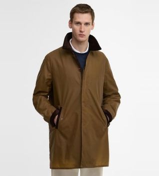 Baracuta para hombre. BRCPS1157UT2743 Abrigo Encerado Barbour x Tyne marrón (M), Casual, Algodón