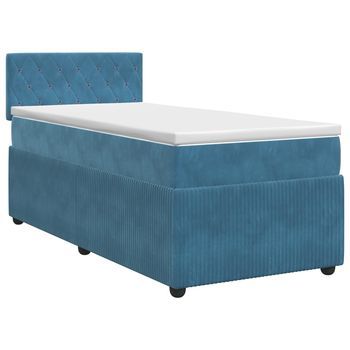Cama Tapizada 200x80x88 Cm Poliéster - Azul