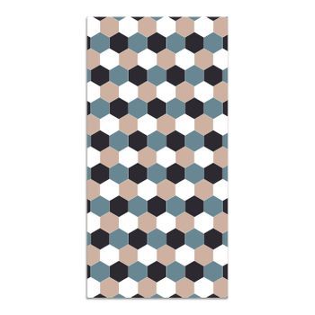 Alfombra Vinílica Tono Azul 300x200cm Mosaico Hexágonos