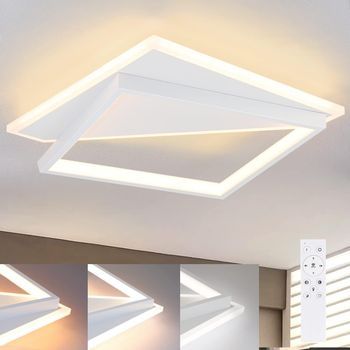 Nettlife Lámpara De Techo Led 40w Lámparas Modernas Sala De Estar Dormitorio Regulable Con Control Remoto Lámpara De De Diseño Blanca Para Pasillo