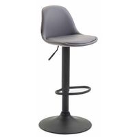 taburete de bar de diseno moderno con reposapies en sintetico azul con patas de metal negro mate 100000277