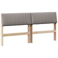cabecero tapizado taupe 160 cm madera de pino macizo