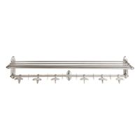 perchero pared 6 ganchos metal plata envejecida l100 cm