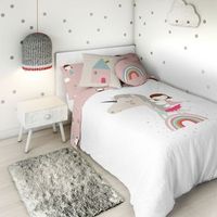 funda nordica reversible unicorn white 100 algodon cama 105