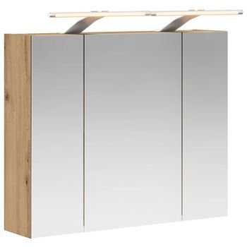 Armario Con Espejo De Baño | Mueble De Baño Roble Artesanal 60 X 14,5 X 50 Cm