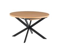 mesa de comedor redonda extensible elvia natural y madera para hogar moderno mueble de almacenaje  - homekit