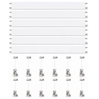 Colgar Cuadros Sin Agujeros Pack 9 Metros Eurohang Guías Aluminio Blanco Mate 150 Cm Con 12 Colgadores Automático Nylon Clips Tapas Tornillos