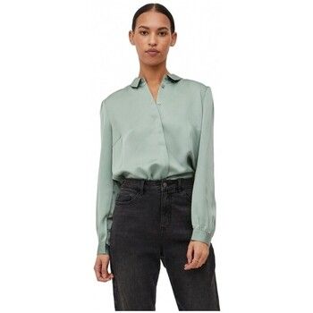 Vila Blusa Shirt Ellette Satin L/S - Green/Milieu para mujer