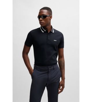 BOSS para hombre. 50525172 Polo Paule marino (L), Casual, Algodón, Manga corta