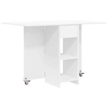 Mesa De Comedor 115 X 70 X 75 Cm Madera De Ingeniería Blanco Vidaxl