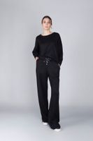 pantalones palazzo calidos a mano black m