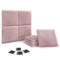 dhome juego de 8 paneles tapizados de lana ecologica pack autoadhesivos para pared acusticos absorbentes proteccion salmon 50x50cm x8
